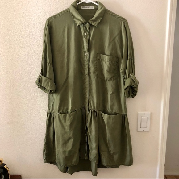 zara shirt dress with pockets